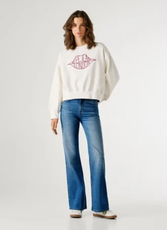 Sweatshirt mit Rundhalsausschnitt und Logo