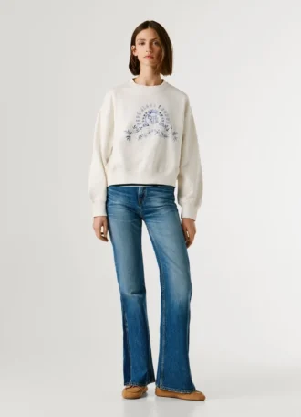 Sweatshirt mit Rundhalsausschnitt und Logo