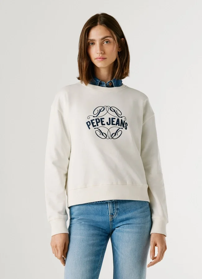 Sweatshirt mit Rundhalsausschnitt und Logo Sweatshirt mit Rundhalsausschnitt und Logo