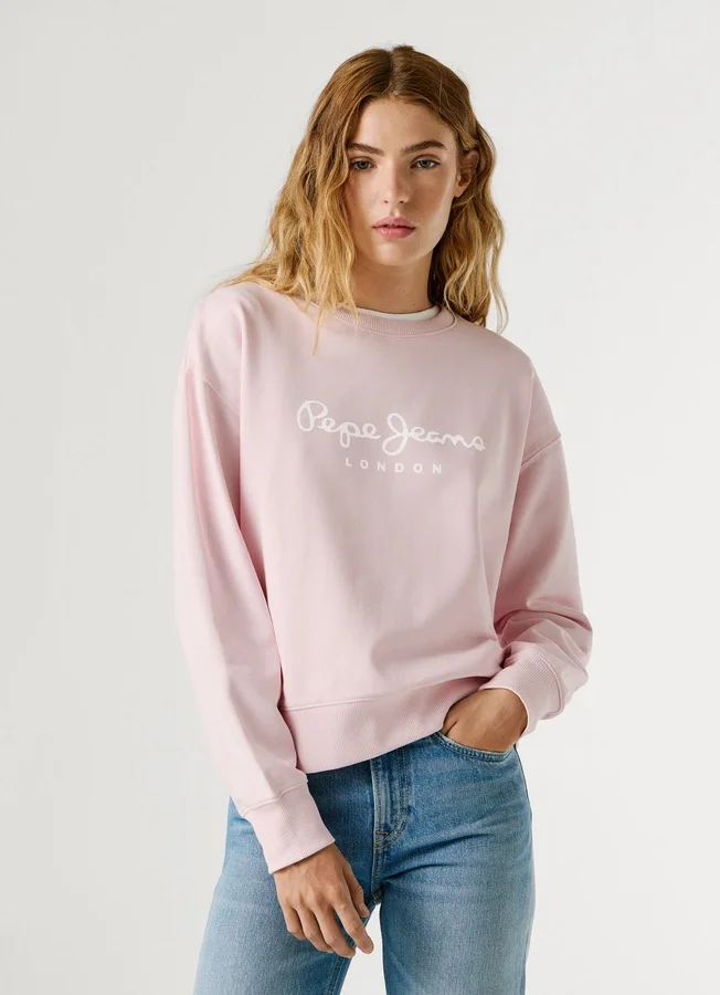 Sweatshirt mit Rundhalsausschnitt und Logo Sweatshirt mit Rundhalsausschnitt und Logo