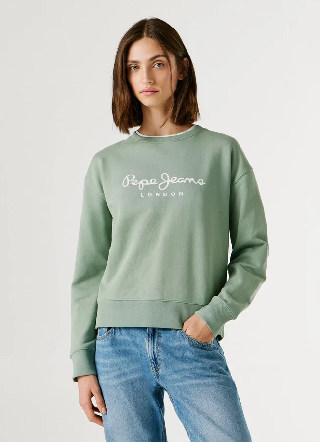Sweatshirt mit Rundhalsausschnitt und Logo Sweatshirt mit Rundhalsausschnitt und Logo