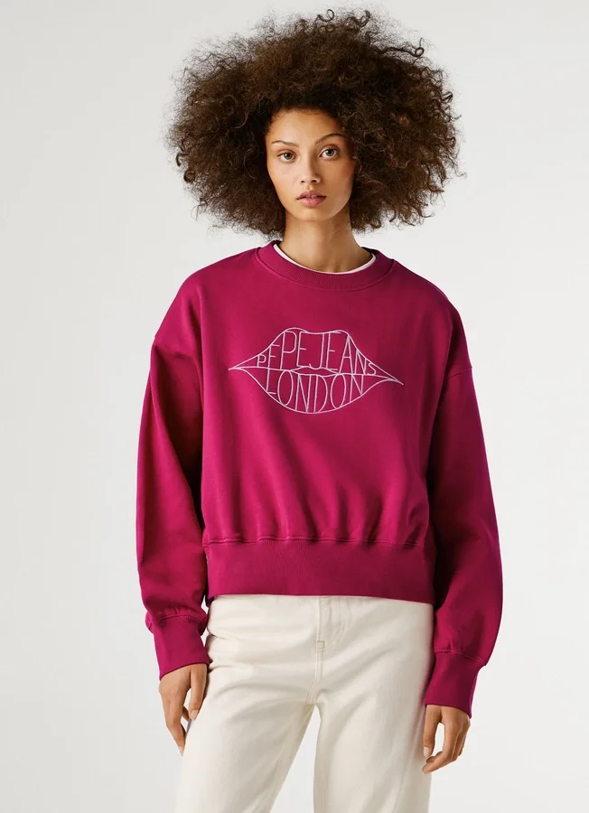 Sweatshirt mit Rundhalsausschnitt und Logo Sweatshirt mit Rundhalsausschnitt und Logo