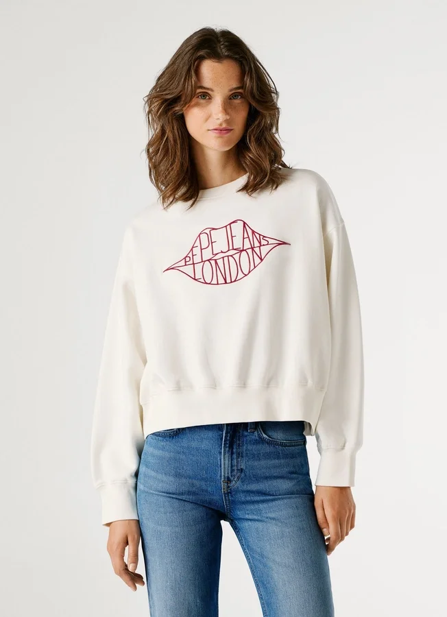 Sweatshirt mit Rundhalsausschnitt und Logo Sweatshirt mit Rundhalsausschnitt und Logo