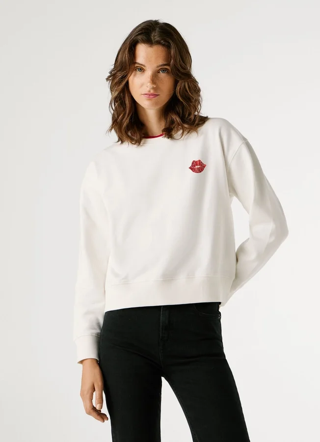 Sweatshirt mit Rundhalsausschnitt und Logo Sweatshirt mit Rundhalsausschnitt und Logo