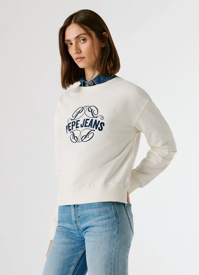 Sweatshirt mit Rundhalsausschnitt und Logo Sweatshirt mit Rundhalsausschnitt und Logo