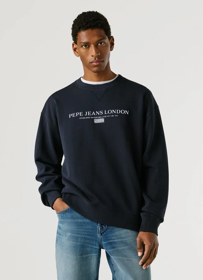 Sweatshirt mit Rundhalsausschnitt und Logo Sweatshirt mit Rundhalsausschnitt und Logo