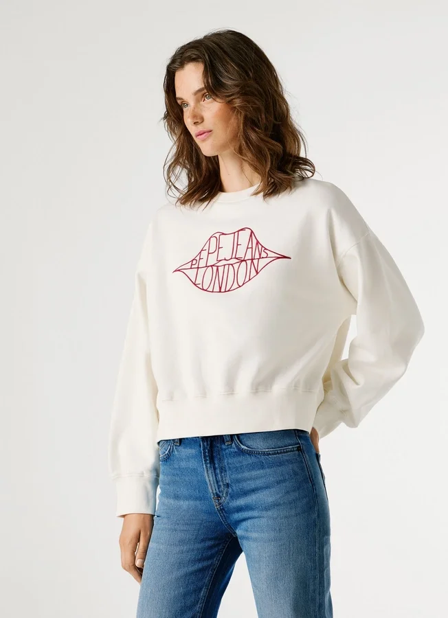 Sweatshirt mit Rundhalsausschnitt und Logo Sweatshirt mit Rundhalsausschnitt und Logo
