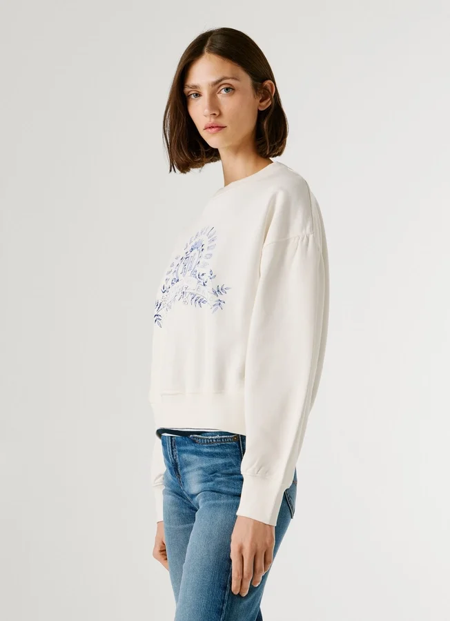 Sweatshirt mit Rundhalsausschnitt und Logo Sweatshirt mit Rundhalsausschnitt und Logo