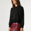 Sweatshirt mit Rundhalsausschnitt und Nieten