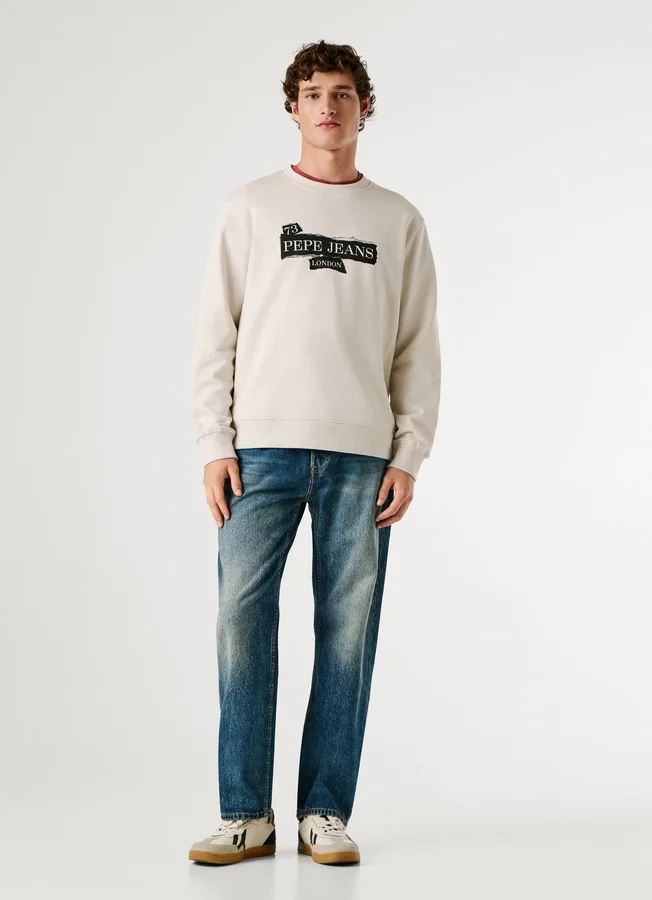 Sweatshirt mit Rundhalsausschnitt und normaler Passform Sweatshirt mit Rundhalsausschnitt und normaler Passform
