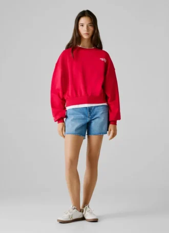 Sweatshirt mit Rundhalsausschnitt und normaler Passform