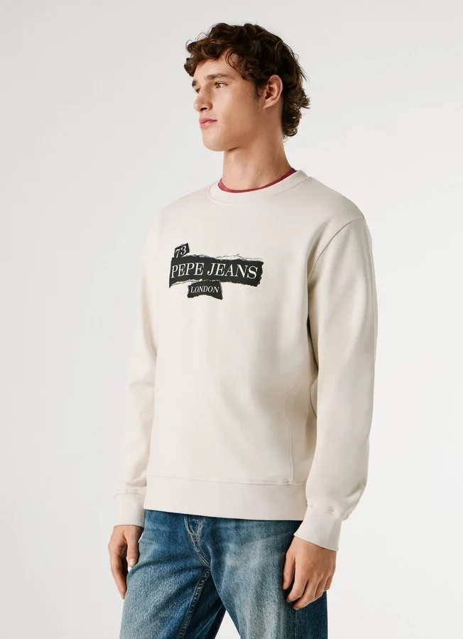 Sweatshirt mit Rundhalsausschnitt und normaler Passform Sweatshirt mit Rundhalsausschnitt und normaler Passform
