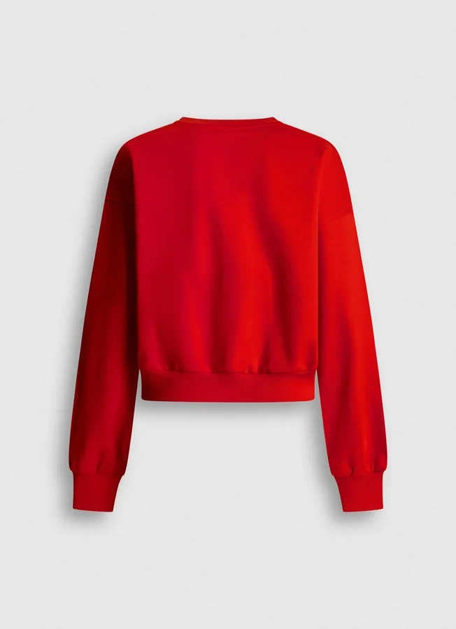 Sweatshirt mit Rundhalsausschnitt und normaler Passform Sweatshirt mit Rundhalsausschnitt und normaler Passform
