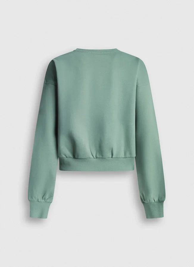 Sweatshirt mit Rundhalsausschnitt und normaler Passform Sweatshirt mit Rundhalsausschnitt und normaler Passform