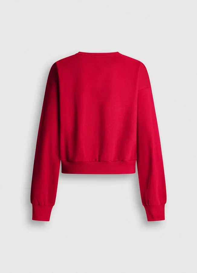 Sweatshirt mit Rundhalsausschnitt und normaler Passform Sweatshirt mit Rundhalsausschnitt und normaler Passform