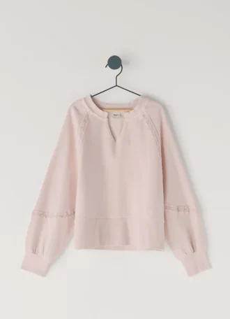Sweatshirt mit Rundhalsausschnitt und Spitze