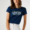 T-Shirt mit aufgedrucktem Blumenlogo