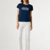 T-Shirt mit aufgedrucktem Blumenlogo