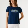 T-Shirt mit aufgedrucktem Blumenlogo