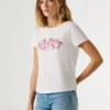 T-Shirt mit aufgedrucktem Blumenlogo