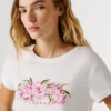 T-Shirt mit aufgedrucktem Blumenlogo