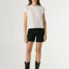 T-Shirt mit durchbrochenen Blumenverzierungen