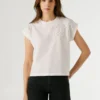 T-Shirt mit durchbrochenen Blumenverzierungen