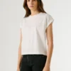 T-Shirt mit durchbrochenen Blumenverzierungen