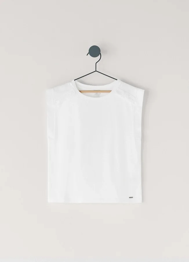 T-Shirt mit Fransen-Detail T-Shirt mit Fransen-Detail