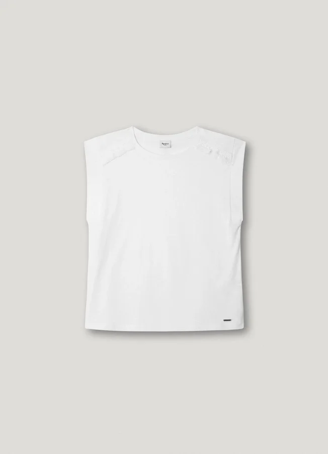 T-Shirt mit Fransen-Detail T-Shirt mit Fransen-Detail