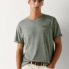 T-Shirt mit gerader Passform und Streifenmuster