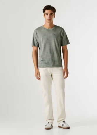 T-Shirt mit gerader Passform und Streifenmuster