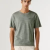 T-Shirt mit gerader Passform und Streifenmuster