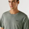 T-Shirt mit gerader Passform und Streifenmuster