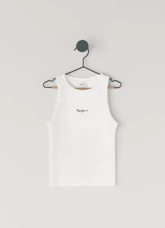 T-Shirt mit geripptem Logo-Print