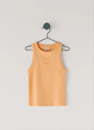 T-Shirt mit geripptem Logo-Print