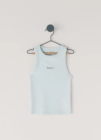 T-Shirt mit geripptem Logo-Print