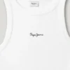 T-Shirt mit geripptem Logo-Print