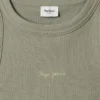 T-Shirt mit geripptem Logo-Print