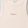 T-Shirt mit geripptem Logo-Print