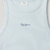 T-Shirt mit geripptem Logo-Print