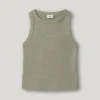 T-Shirt mit geripptem Logo-Print