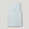 T-Shirt mit geripptem Logo-Print