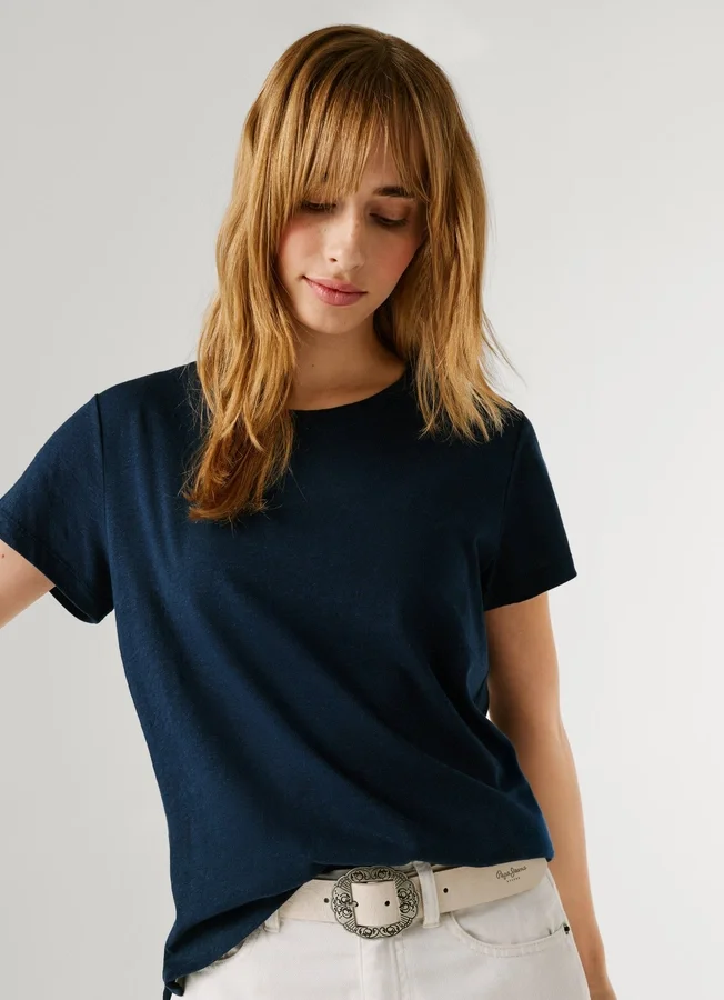T-Shirt mit gesticktem Logo T-Shirt mit gesticktem Logo