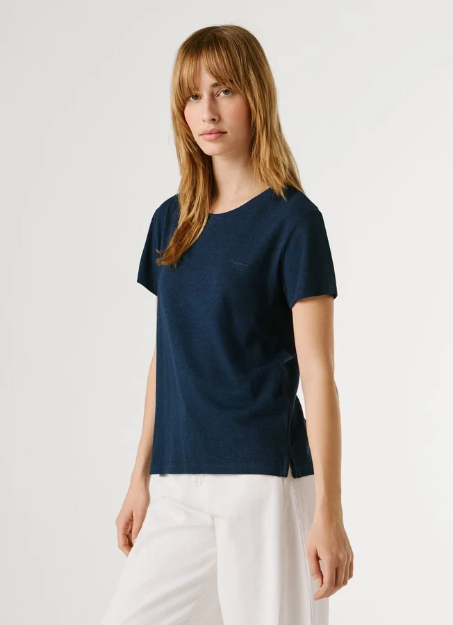 T-Shirt mit gesticktem Logo T-Shirt mit gesticktem Logo