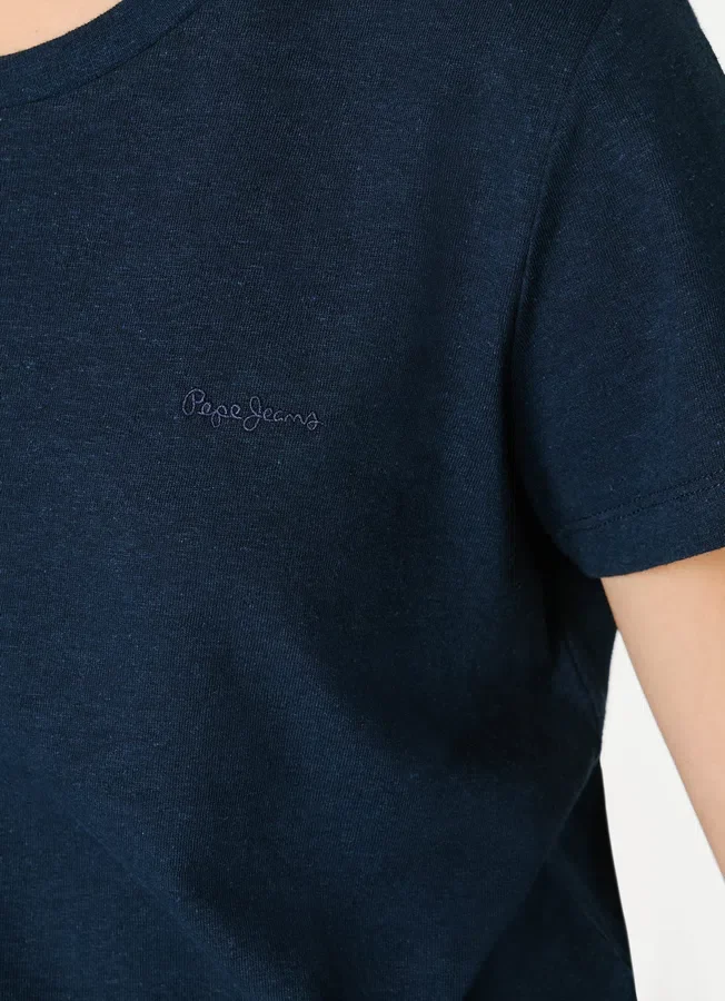 T-Shirt mit gesticktem Logo T-Shirt mit gesticktem Logo