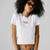 T-Shirt mit gesticktem Logo und Rippbündchen T-Shirt mit gesticktem Logo und Rippbündchen