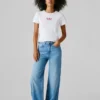 T-Shirt mit gesticktem Logo und Rippbündchen T-Shirt mit gesticktem Logo und Rippbündchen