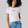 T-Shirt mit gesticktem Logo und Rippbündchen T-Shirt mit gesticktem Logo und Rippbündchen