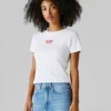 T-Shirt mit gesticktem Logo und Rippbündchen T-Shirt mit gesticktem Logo und Rippbündchen